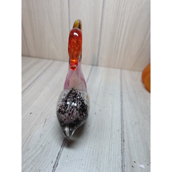 Vtg Murano? Art Blown Glass Pelican W/Gold Fish In Beak 7” Multicolored Bird - Picture 5 of 7